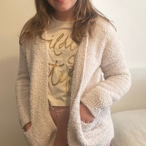 Fuzzy cardigan from barefoot dreams size 11-14